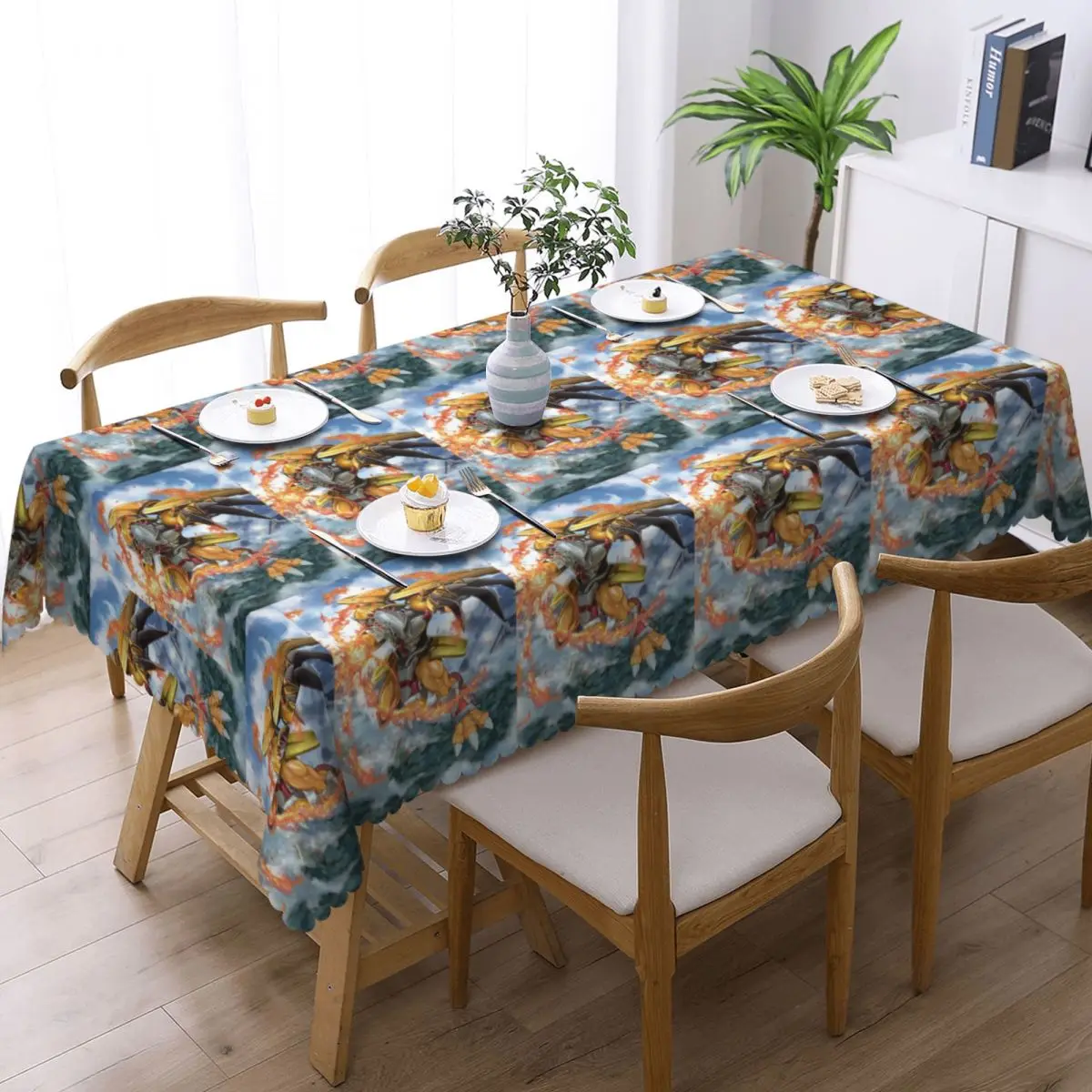 Anime Digimon War Greymon Tablecloth Restaurant Kitchen Rectangular Tablecloth Decorations Tablecloth Outdoor Dining Table Cover