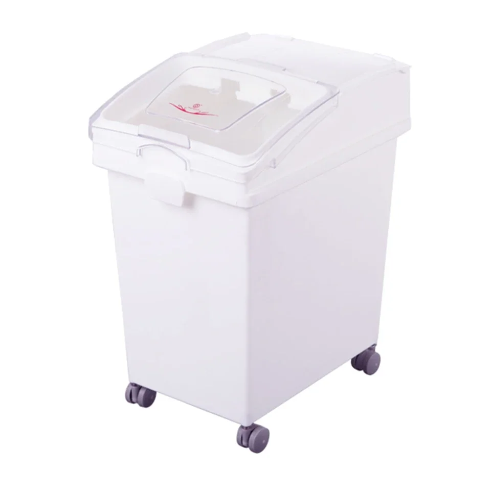 

Unique and niche Polypropylene Material - White Shelf Ingredients Storage Box with Spoon and Slide for Commercial Kitchens