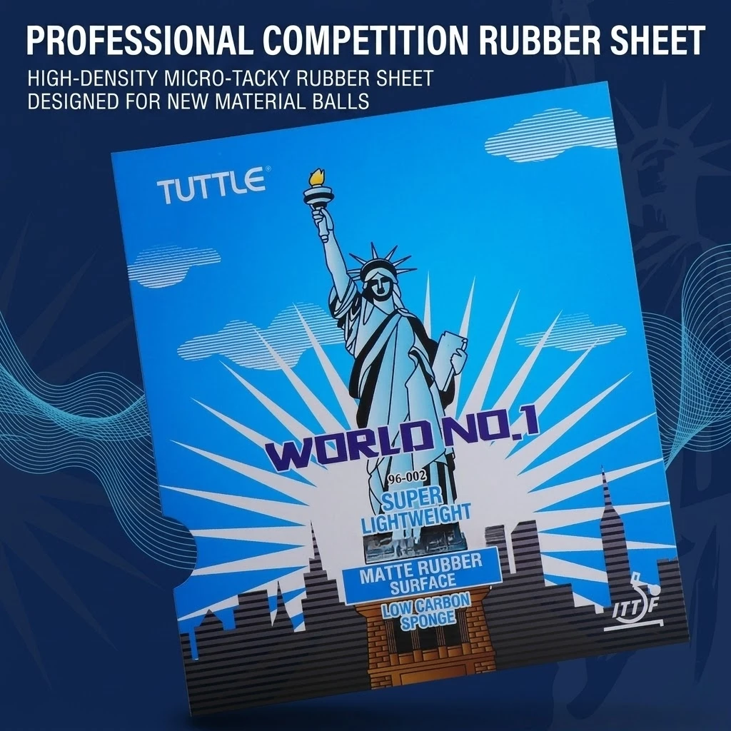Tutttle Table Tennis Racket Rubber Cover, Matte Rubber Surface, High-Density Micro-Sticky Low-Carbon Sponge Table Tennis Reverse Rubber Cover