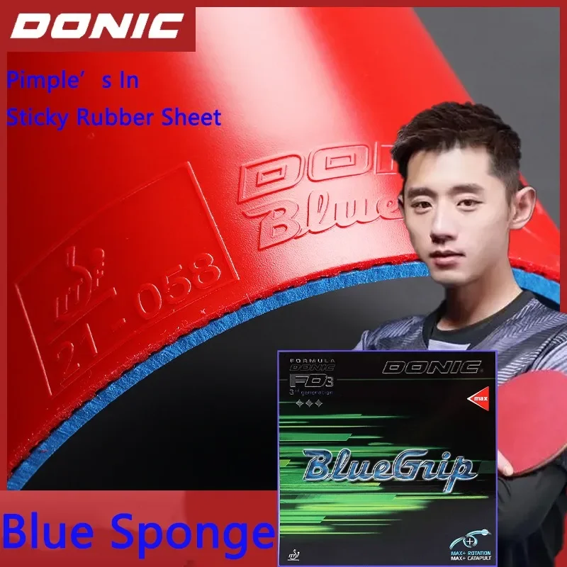 

Original Donic Table Tennis Rubber Sheet Pimples In Ping Pong Racket Sticky Rubber With Blue Sponge MAX Rotation C1 S2 C2