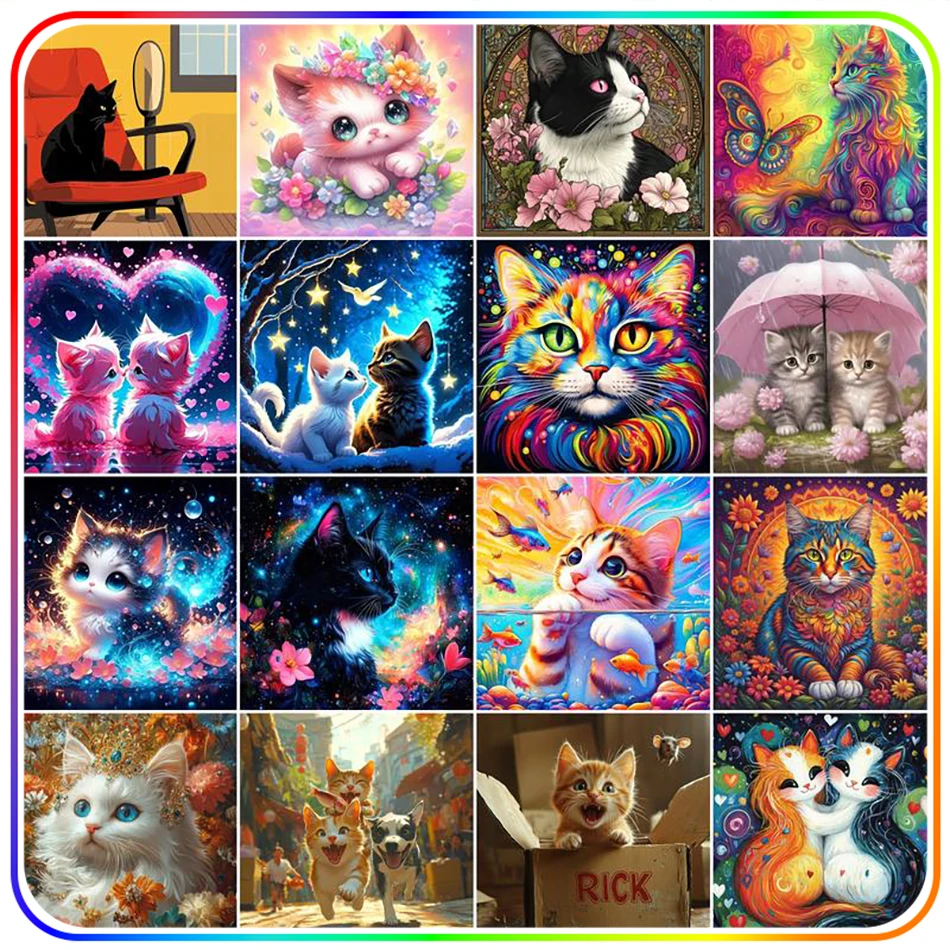 

SDOYUNO 5D Crystal Diamond Painting New Arrivals Animal Cat Diamond Embroidery Diy Craft Kit Gift Diamond Mosaic Wall Decoration