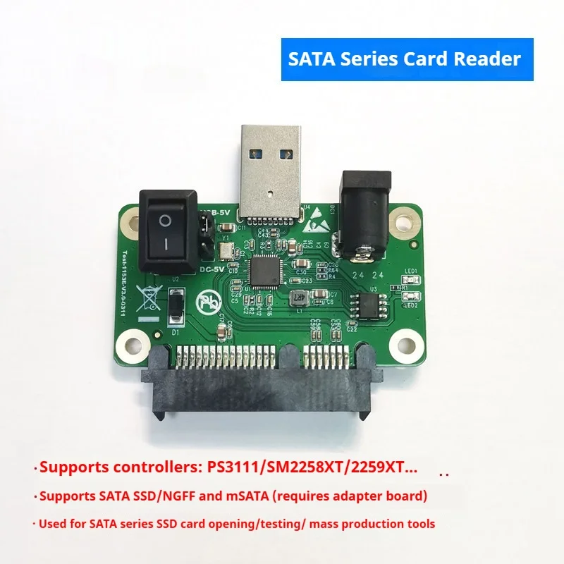 ASM1153E SATA to USB Converter Board SSD Mass Production Tool Solid State Drive Card Opener for Hard Disk Firmware Flash