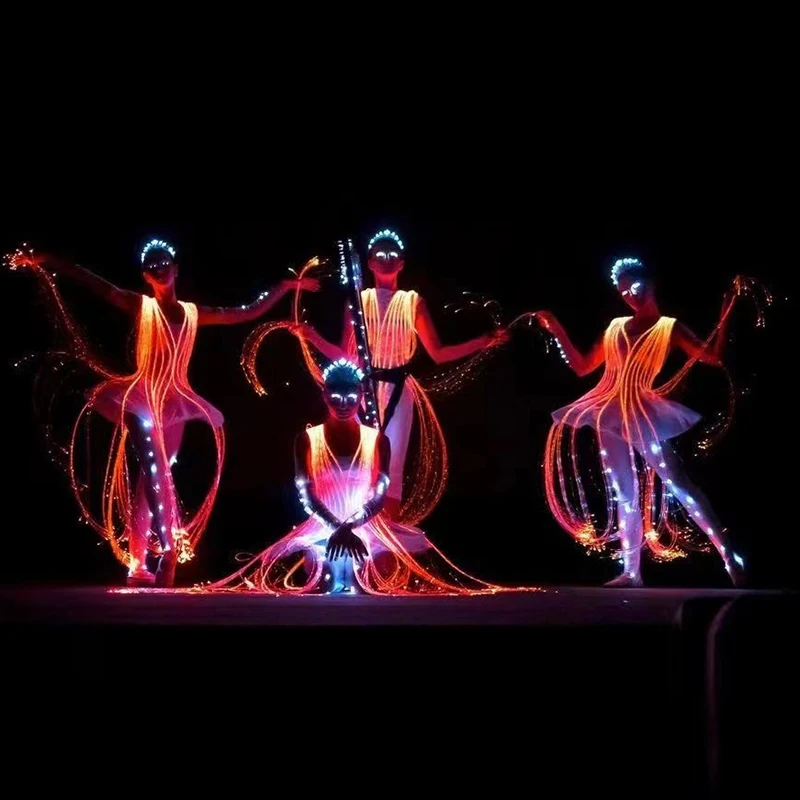 Jupe lumineuse LED avec télécommande, vêtements de danse à couleur changeante pour femmes et filles, Costume de Festival de spectacle de fête Rave, 2025