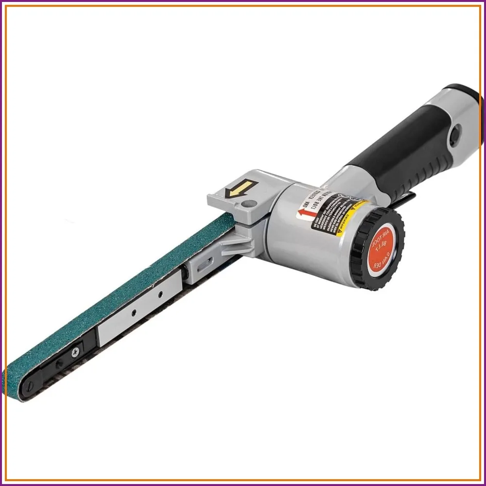 

1/2" x 18" Air Belt Sander - Mini All Angle Handheld with 3 Belts (36/40/60 Grit) Industrial Pneumatic Tool