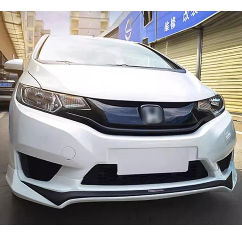 For Honda Fit Jazz Front Bumper Diffuser Lip Splitter ABS Plastic Anti-Collision Body Kit 2014-2017 Year