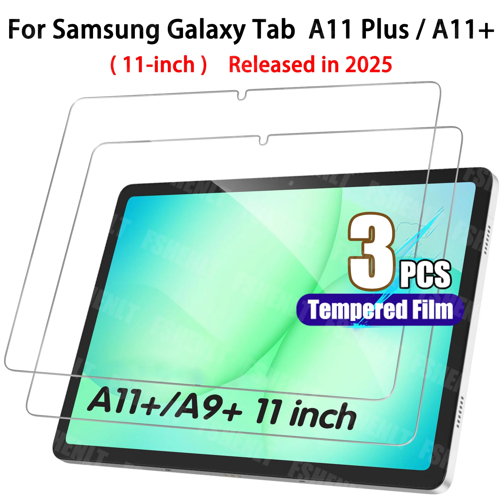 Vidro temperado premium para Samsung Galaxy Tab A11 + (11 polegadas) 2025 SM-X230/X235/X236B HD Película protetora transparente resistente a arranhões