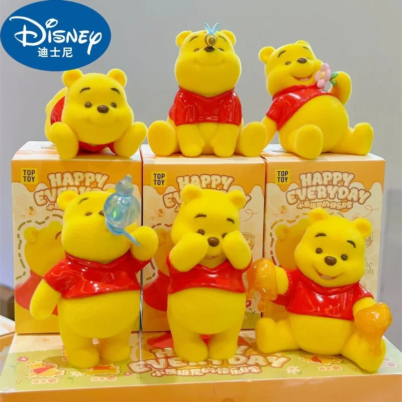 Genuino Disponibile Scatola Cieca Winnie The Pooh Misteriosa Figura a sorpresa Winnie The Pooh'S Happy Everyday Series Floccaggio Bambole Giocattolo