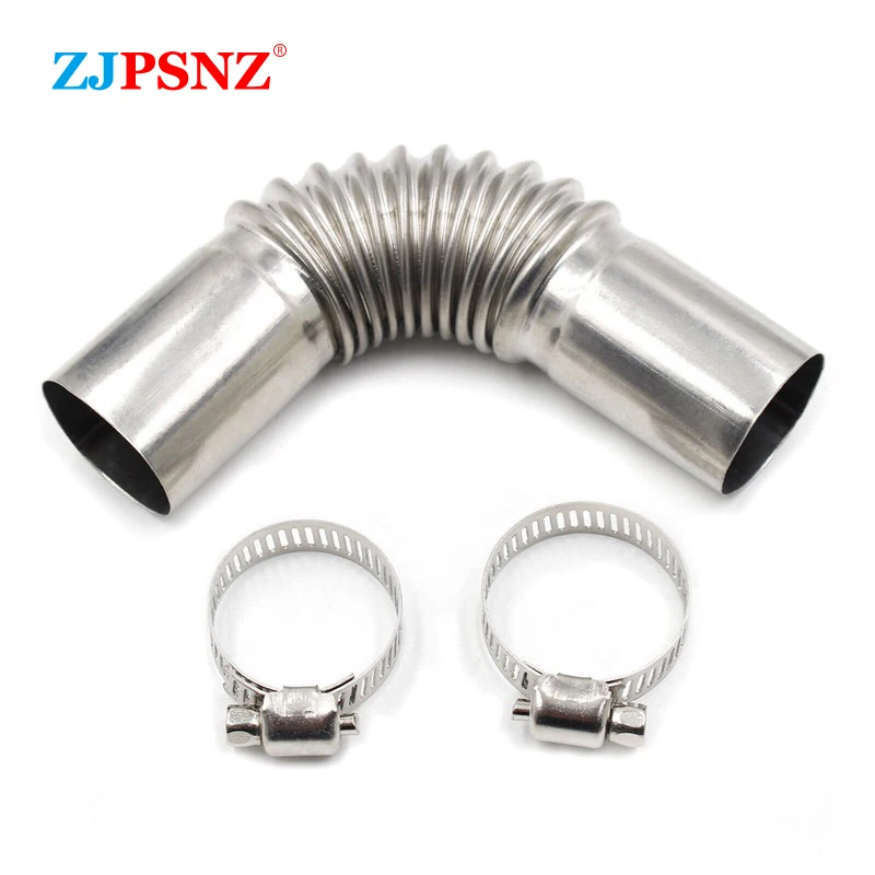 13cm 90Degrees 15cm 60cm 120cm 200cm 300cm Air Diesel Parking Heater Stainless Steel Exhaust Pipe Tube Gas Vent Hose With Hose