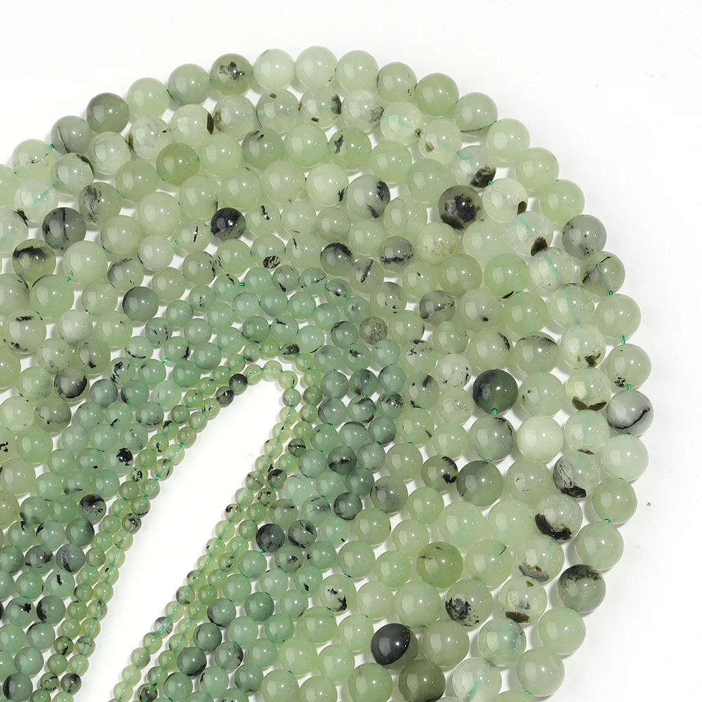 ลูกปัดหินพรีไนต์สีเขียว ขนาด 4 - Jewelry Making Gemstones บทวิจารณ์และราคา