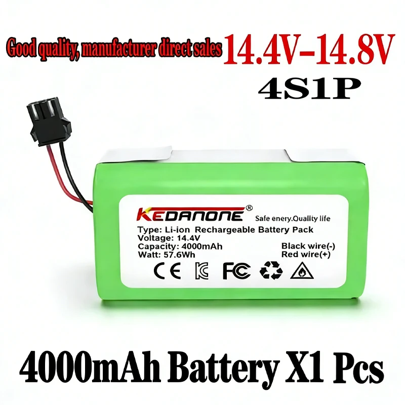 

14.4V 4.0Ah Li-ion battery for Cecotec Conga Excellence 950 990 1090 Ecovacs Deebot DN621 601/605 Eufy RoboVac 35C Panda i7 V710