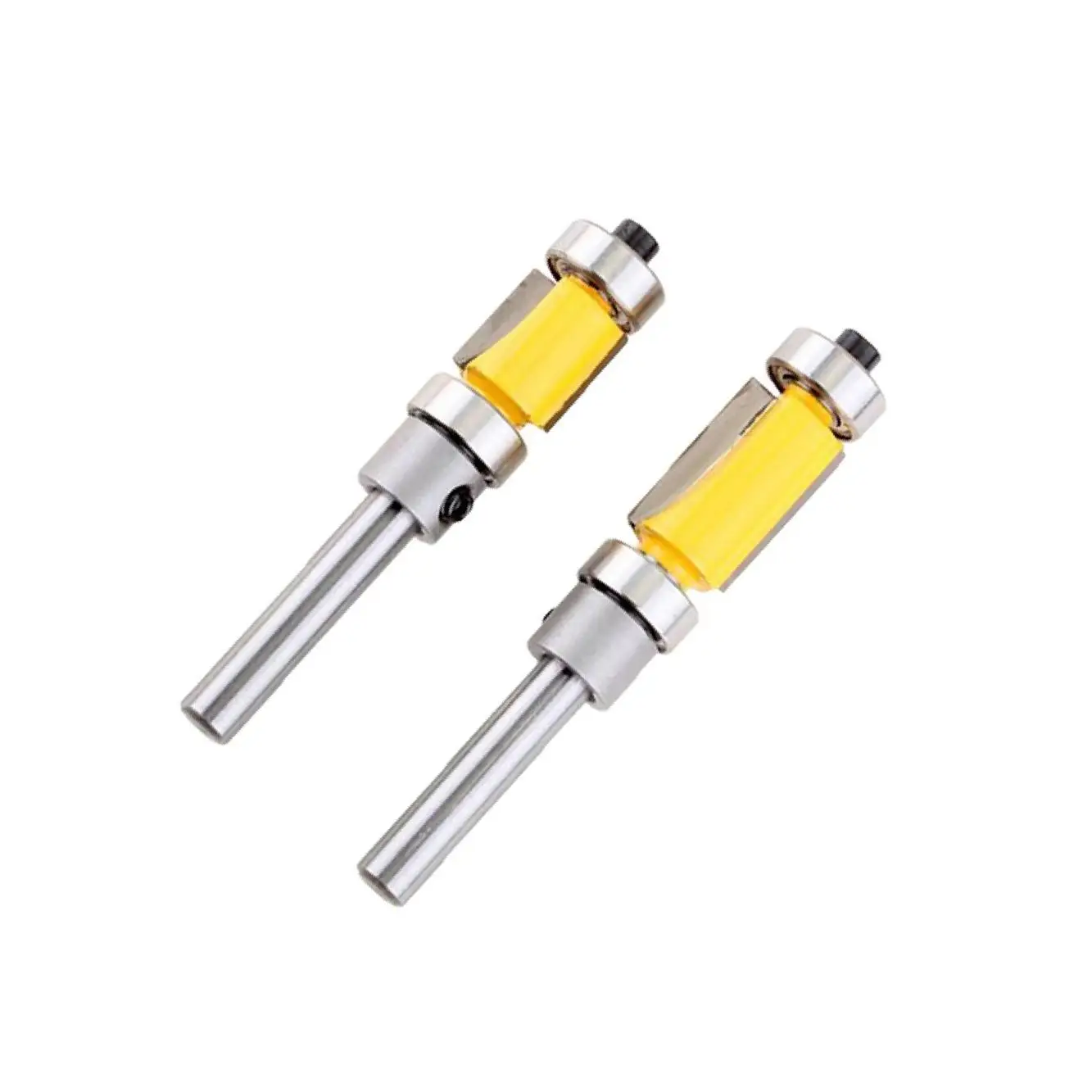 2 Pieces 1/4’’ Shank Top & Bottom Bearing Straight Flush Trim Router Bit