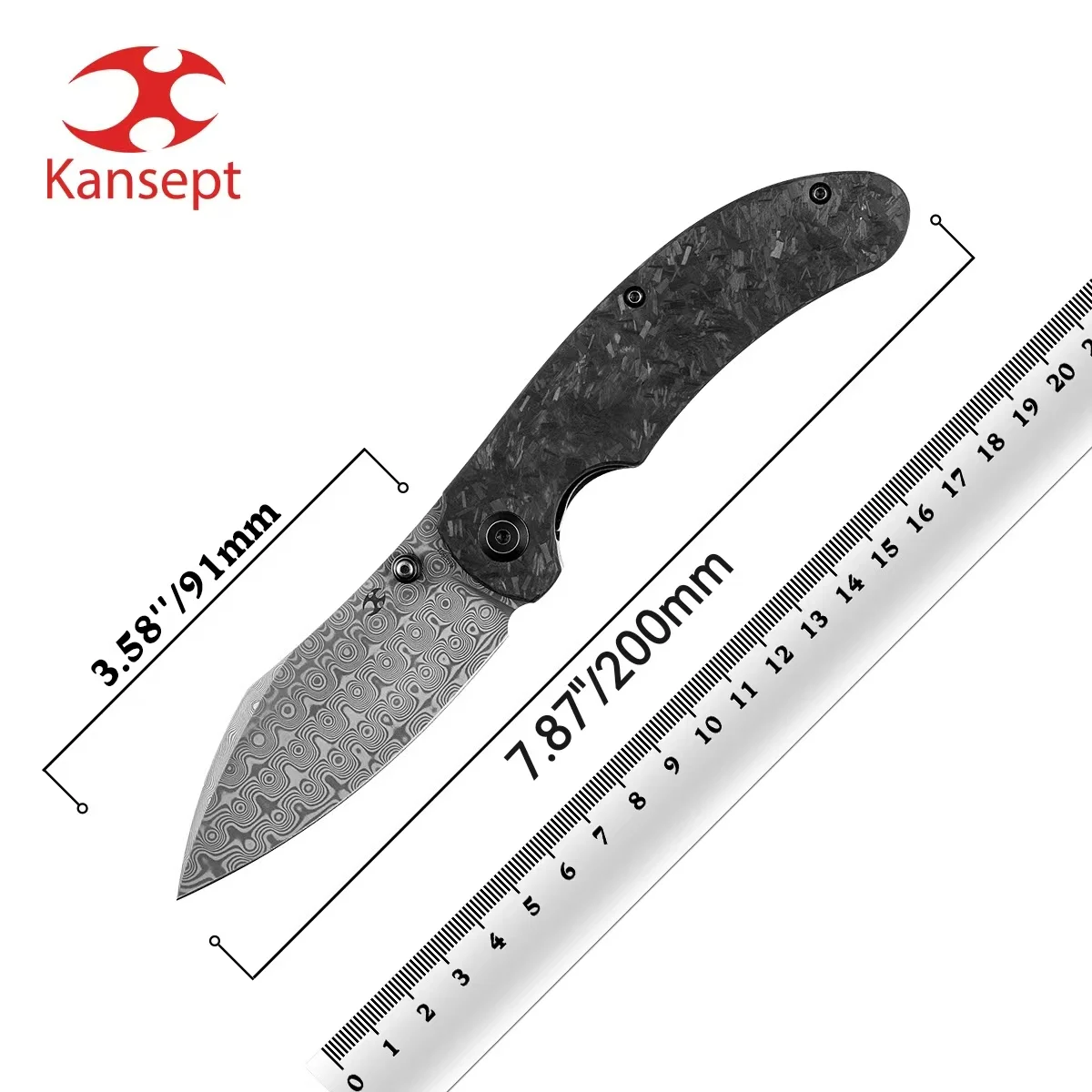 

Kansept Folding Knives K1039 Nesstreet 3.58'' CPM-S35VN Blade with Micarta/G10/CF Handle Karambit Maker Designed Pocket Knife