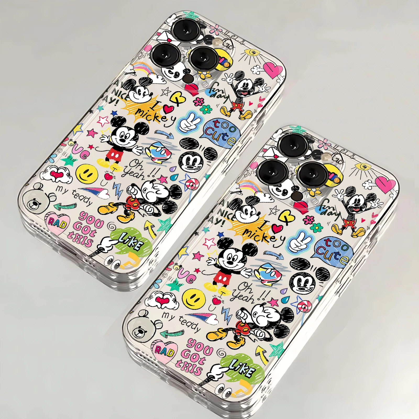 Etui na telefon Funny Ins Cute Mickeys Mouse do iPhone\'a 16 15 14 13 12 11 Mini Pro Max X XR XSMax 7 8 Plus SE20 Transparent Cover