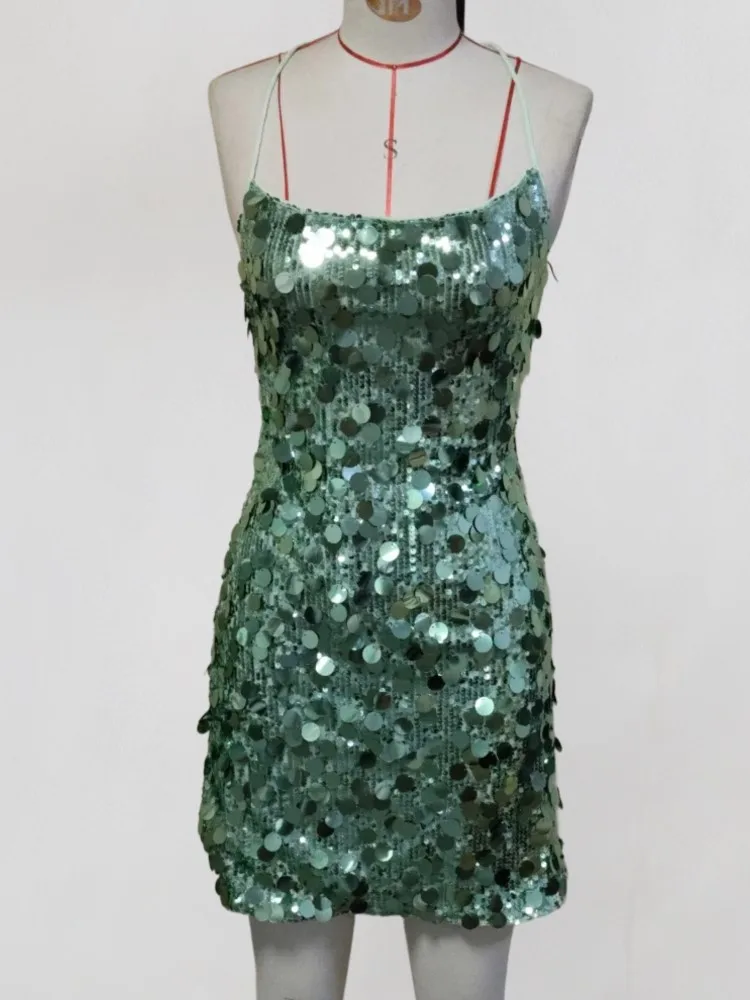 Robe de plage à paillettes pour femmes, Sexy, ajourée, col rond, sans manches, Cover-Up pour Bikini, robe de vacances, été, 2026
