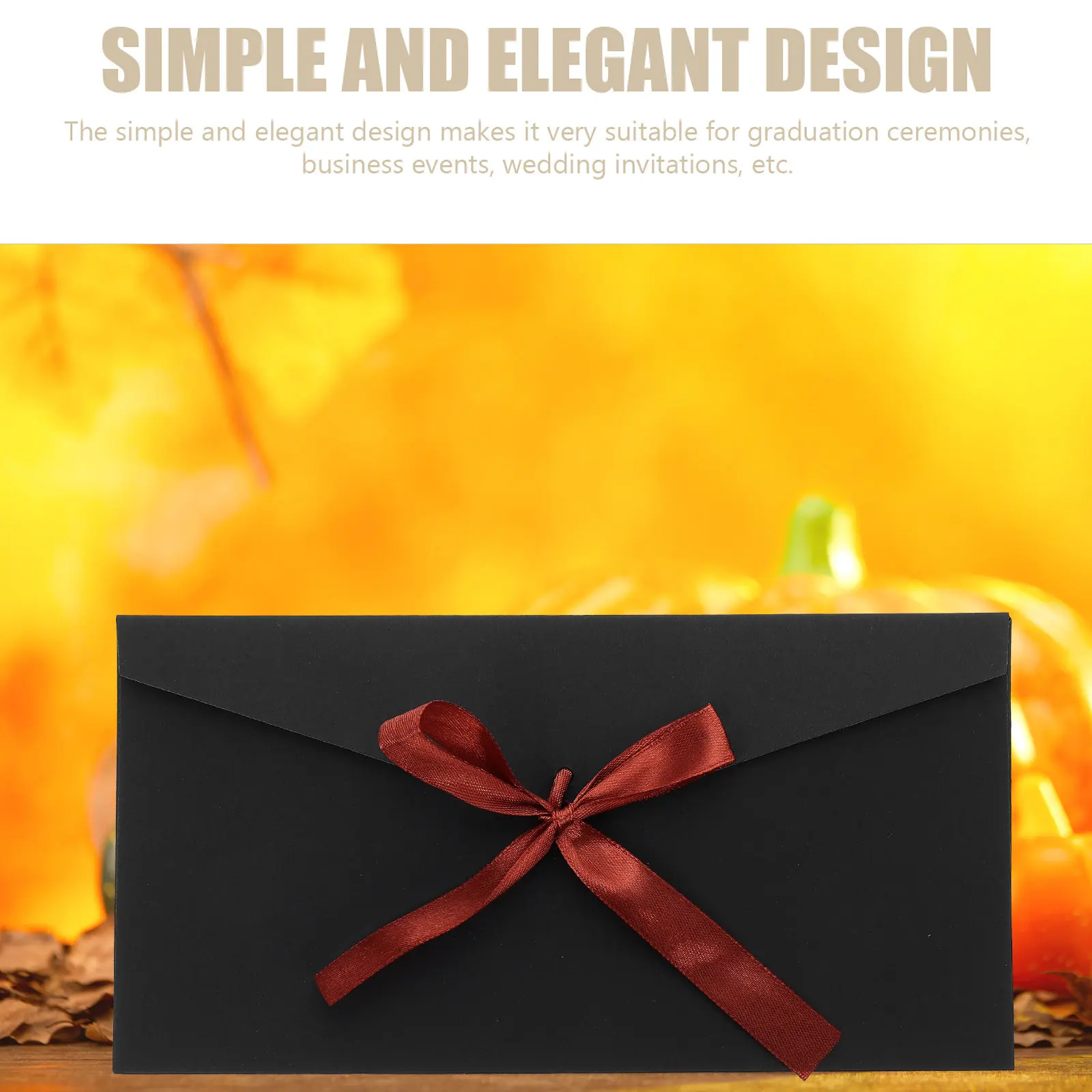 10Pcs Luxurious Bowknot Kraft Invitation Envelopes Exquisite Textured Design Sincere Wedding Party Greeting Cards Cover