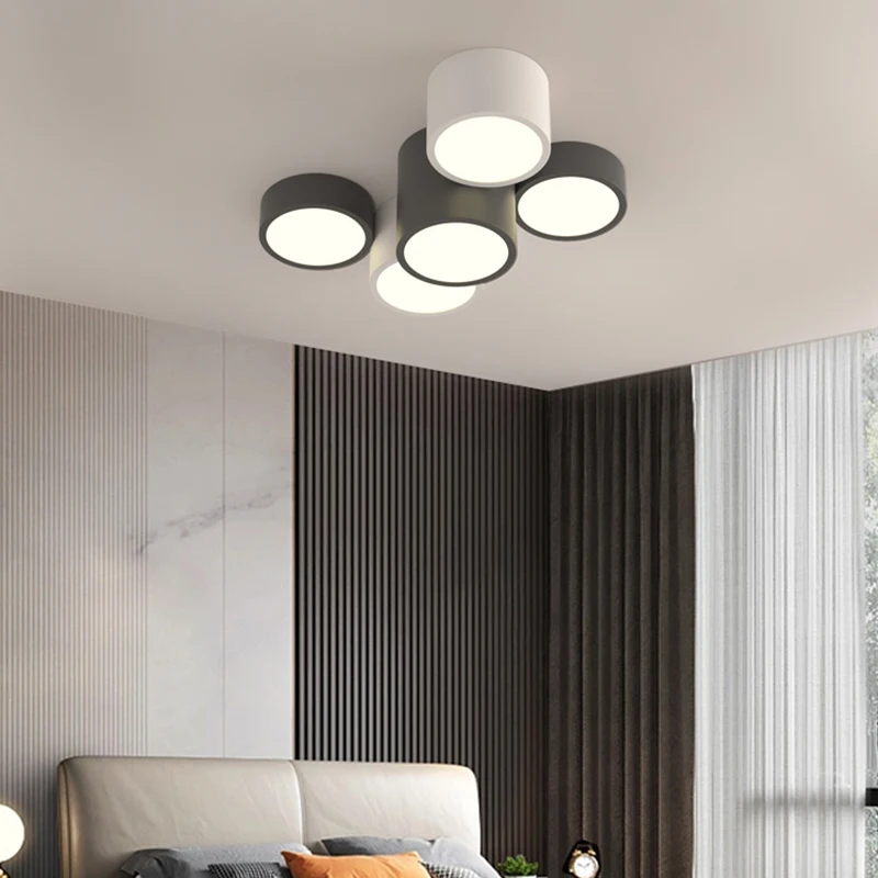 Imagem -02 - Superfície Nórdica Montada Luzes de Teto Led Luzes do Tubo Luminárias do Quarto Luzes de Corredor Modernas Redondas Decoração da Lâmpada do Corredor