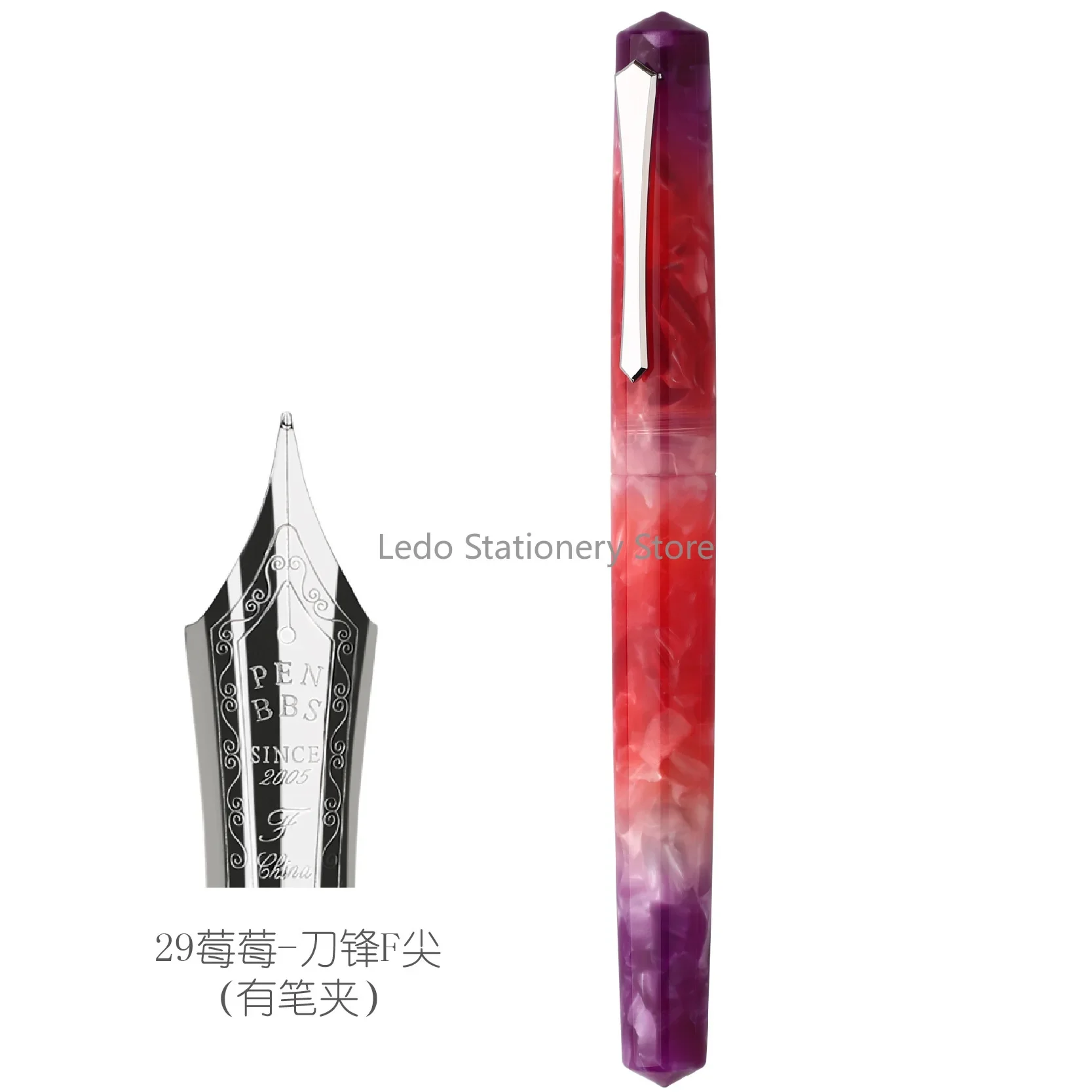 PENBBS 491 الراتنج الاكريليك قلم حبر مع كليب يدويا بنك الاستثمار القومي F 0.5 مللي متر الأعمال مكتب المدرسة الملونة الكتابة أقلام الحبر الهدايا