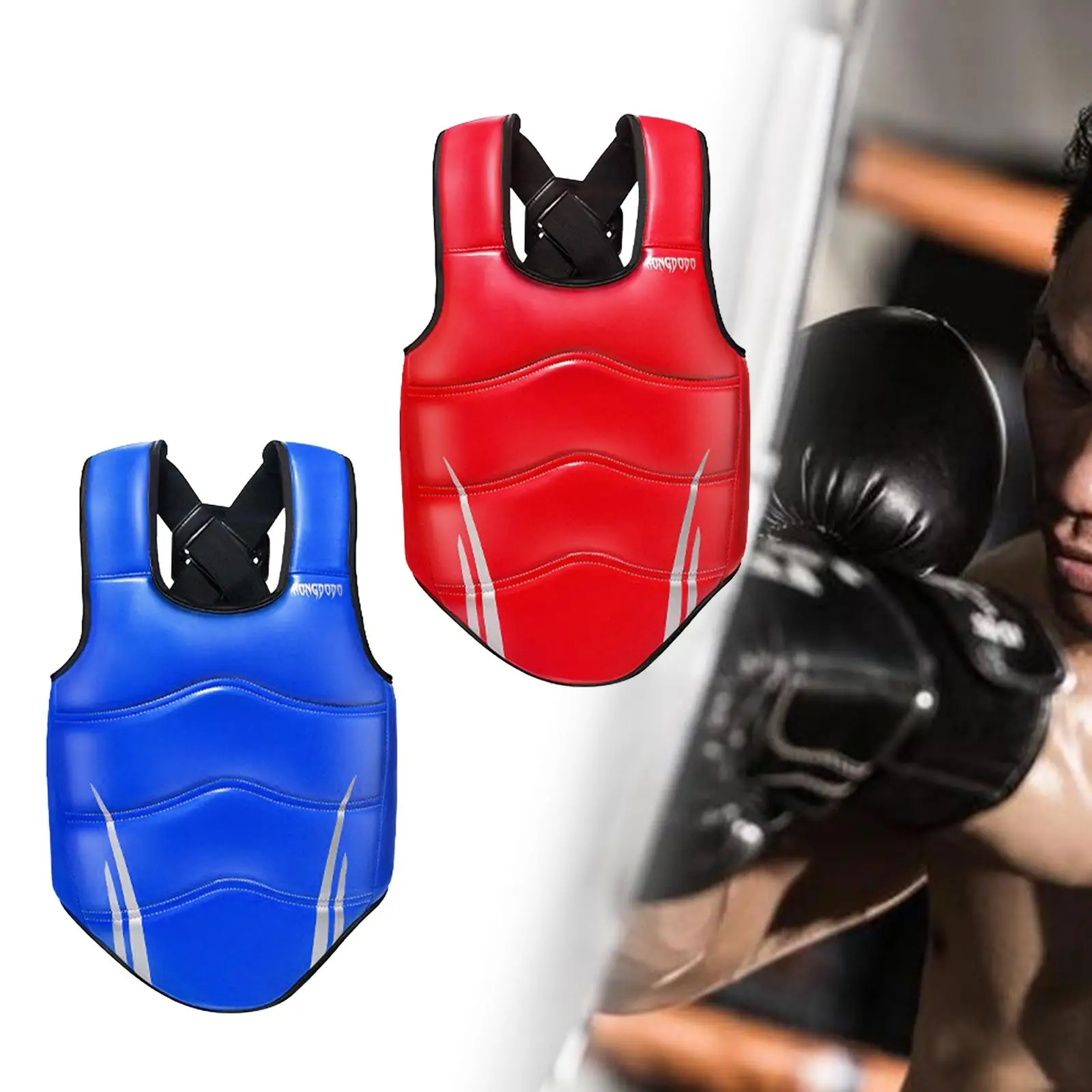 Karate Chest Guard Protection Pad Boxing Body Protector for Sanda Sports Gym