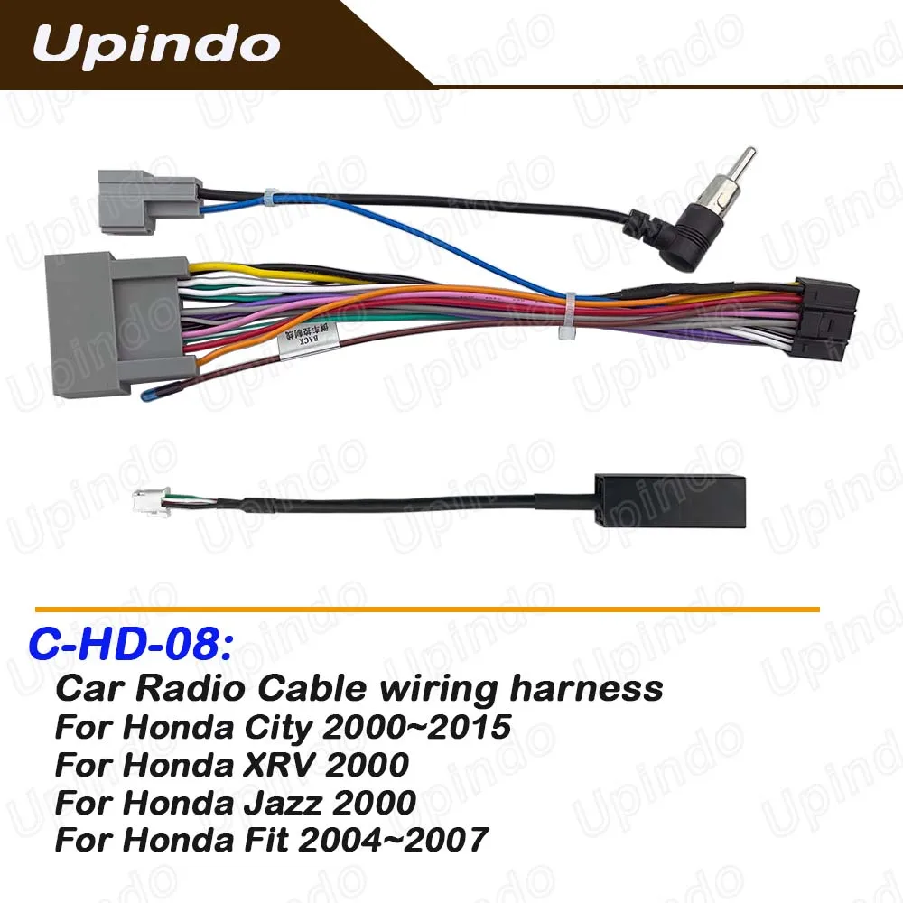 Car Android Radio Cable Adapter 16-Pin Stereo Media Wiring Harness Power Connector Socket for Honda Jazz City Fit XRV