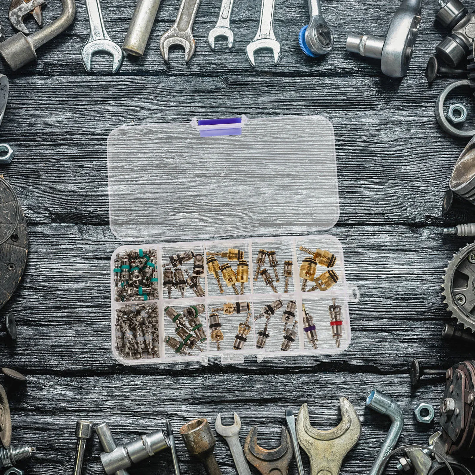 102 قطعة صمام مكيف الهواء الأساسية عدة أدوات إصلاح التيار المتردد سيارة دائم المحمولة سهلة التركيب التوافق العالمي