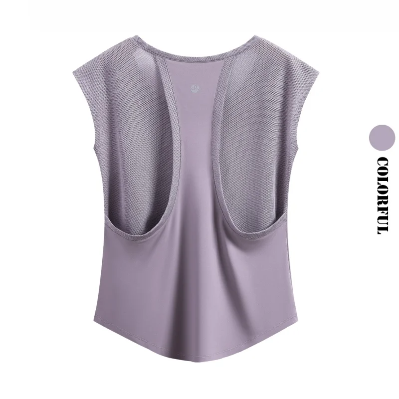 DRUR Summer Yoga Vest Women Lightweight Breathable Loose Workout Shirts Quick Dry Running Tee Fitness Sportswear Gym Clothing