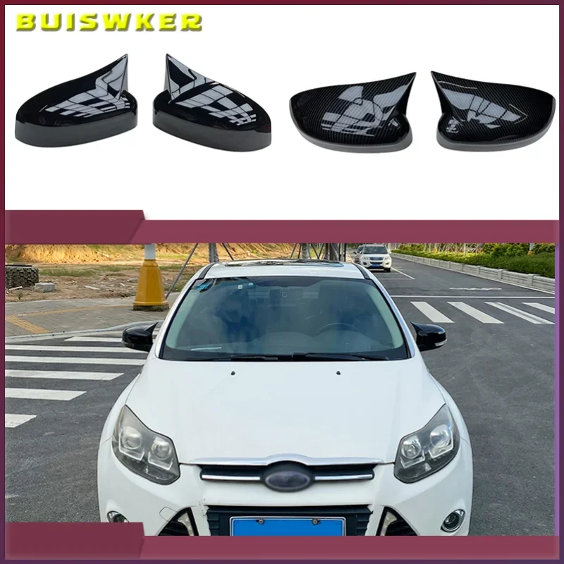 

2pcs/Set Car Door Side Mirror Cover Replacement Parts For Ford Focus