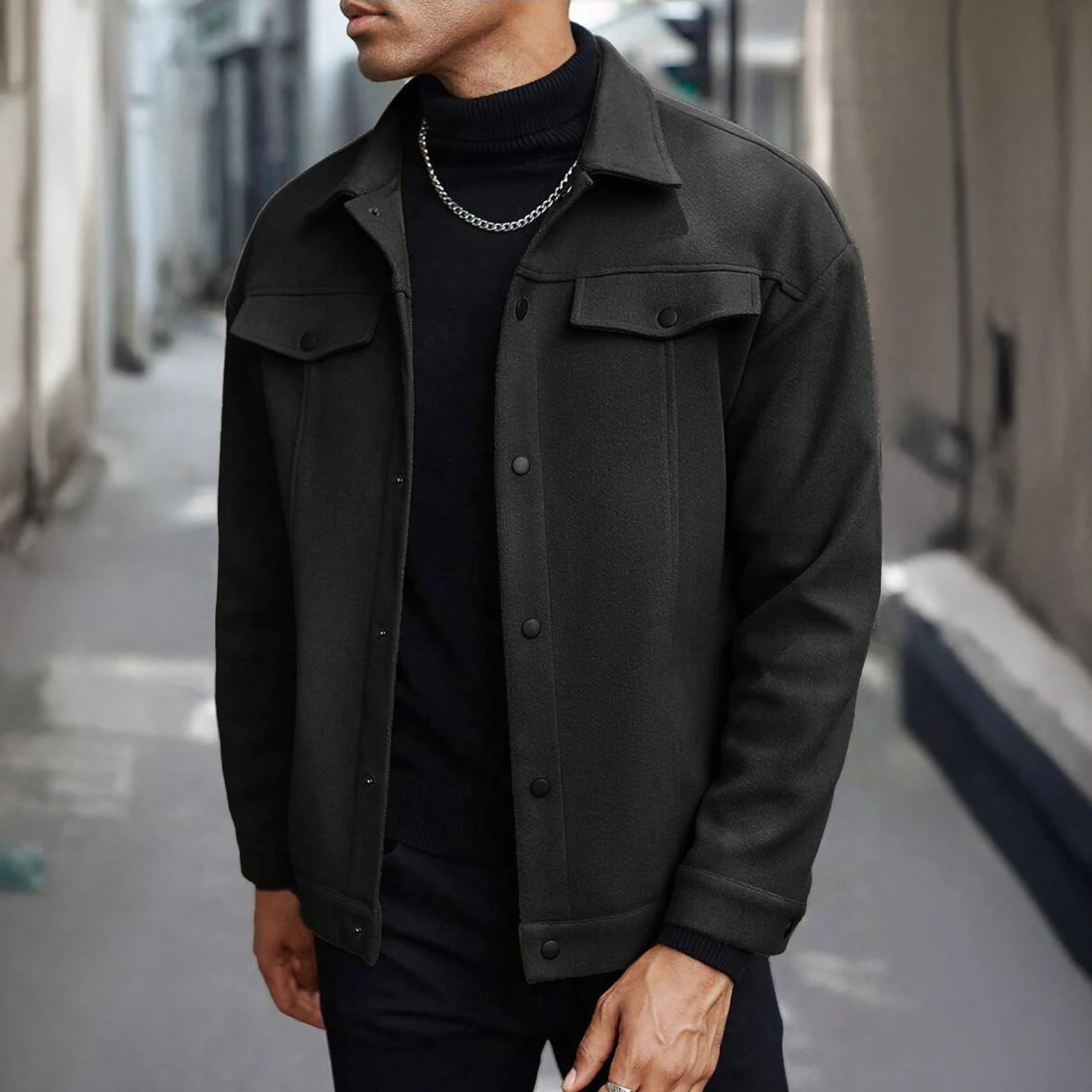 2024 uomini Casual primavera autunno colletto alla coreana Blazer gioventù bella tendenza Slim Vintage stampa Blazer vestito giacca sottile per