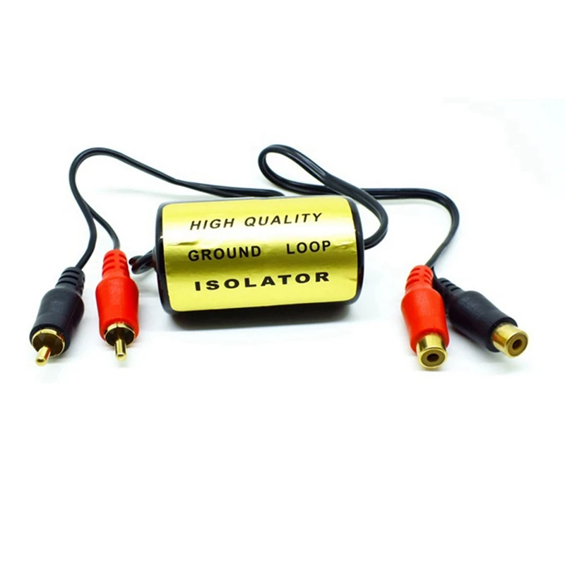 Hot 2X RCA Audio Noise Filter Suppressor Ground Loop Isolator For Car And Home Stereo 2XRCA Male, 2XRCA Female With Audio