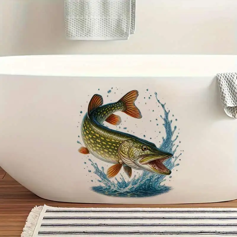 Northern Pike Fishing Wall Stickers Kitchen Decoration Dining Room Living Room Refrigerator Home