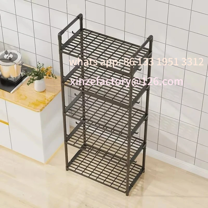 

Customizable Kitchen Shelving Floor To Floor Multilayer Microwave Oven Multifunctional Household Storage