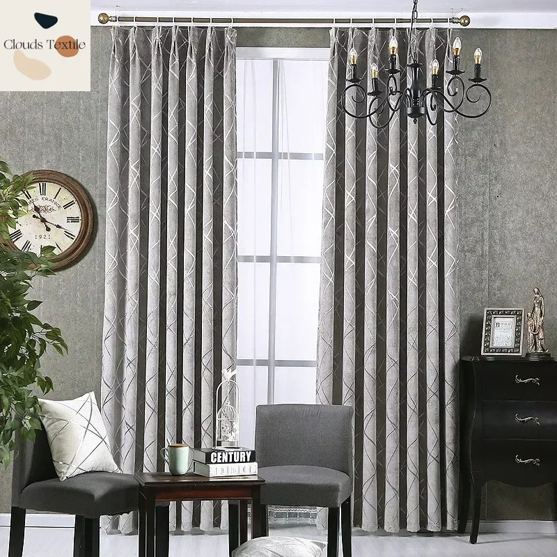 Simple Modern Custom Luxury Chenille Jacquard Window New Curtains for Living Dining Room Bedroom Solid Color Curtain Room