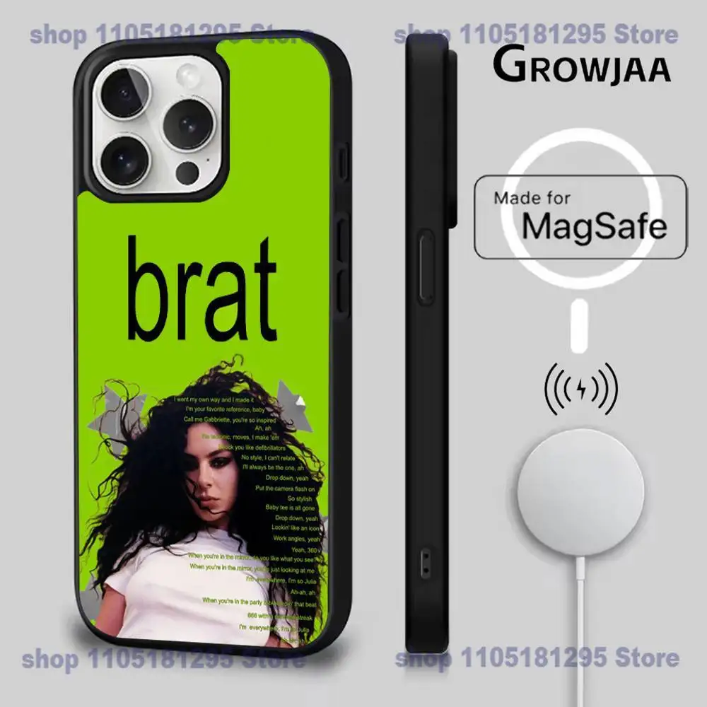 حافظة هاتف Charli XCX Brat لهاتف iPhone 17,16,15,14,13,12,11,Pro,Max,Plus,Mini,SE4,E شحن لاسلكي Magsafe مغناطيسي #5