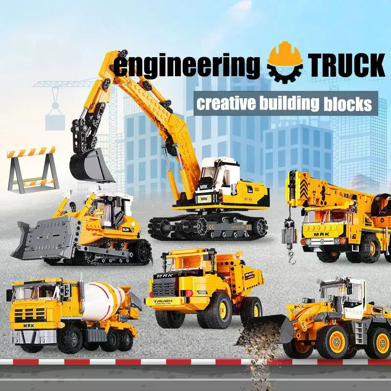 لعبة طوب حفارة MOC الهندسية للأطفال ، سيارة WheelLoader ، شاحنة التعدين الثقيلة ، رافعة ، كتل البناء ، DIY ، الهندسة ، مدينة التقنية