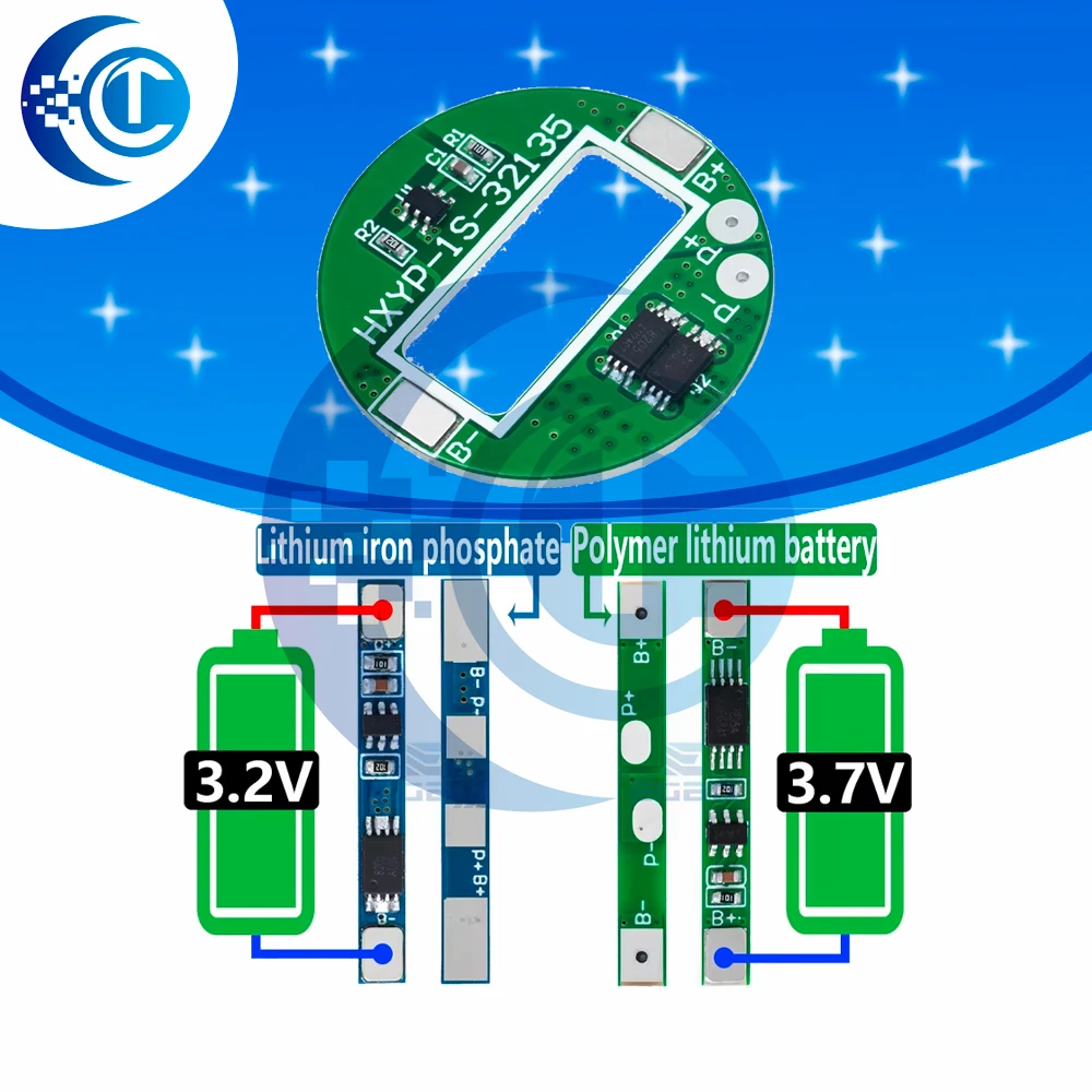 1/5/10PCS 1S 3.2V 3.7V 3A LiFePO4 / Lithium Li-ion BMS PCM Battery Protection Board Pcm For 18650 32650 Battery Packs