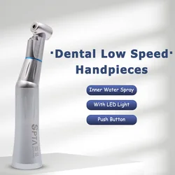 Dental Low Speed Kit 1:1 Internal Water Spray LED Air Turbine Handpiece E-type Push button New Light E-generator Contra Angle