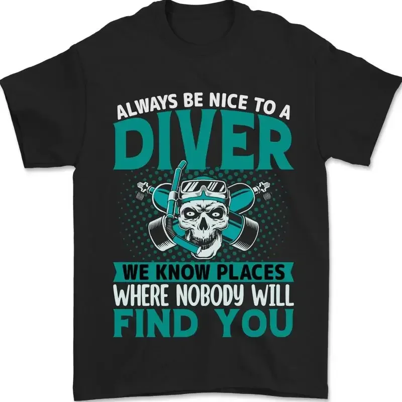 Camiseta Para Hombre De Buceo Diver Divertida 100% Algodón T shirt