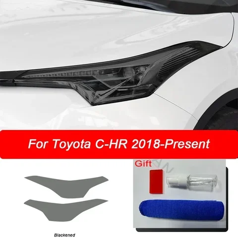 Аксессуары для Toyota CHR 2018 2019 2020 AX10, прозрачная дымчатая черная наклейка из ТПУ, защитная пленка для фар автомобиля