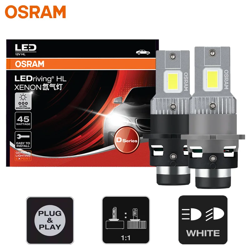 OSRAM D2S D4S LED Car Head Light LEDriving XENON HID 45W 12/24V 6000K White With Canbus Original LED Bulbs 1:1 Xenon Lamps