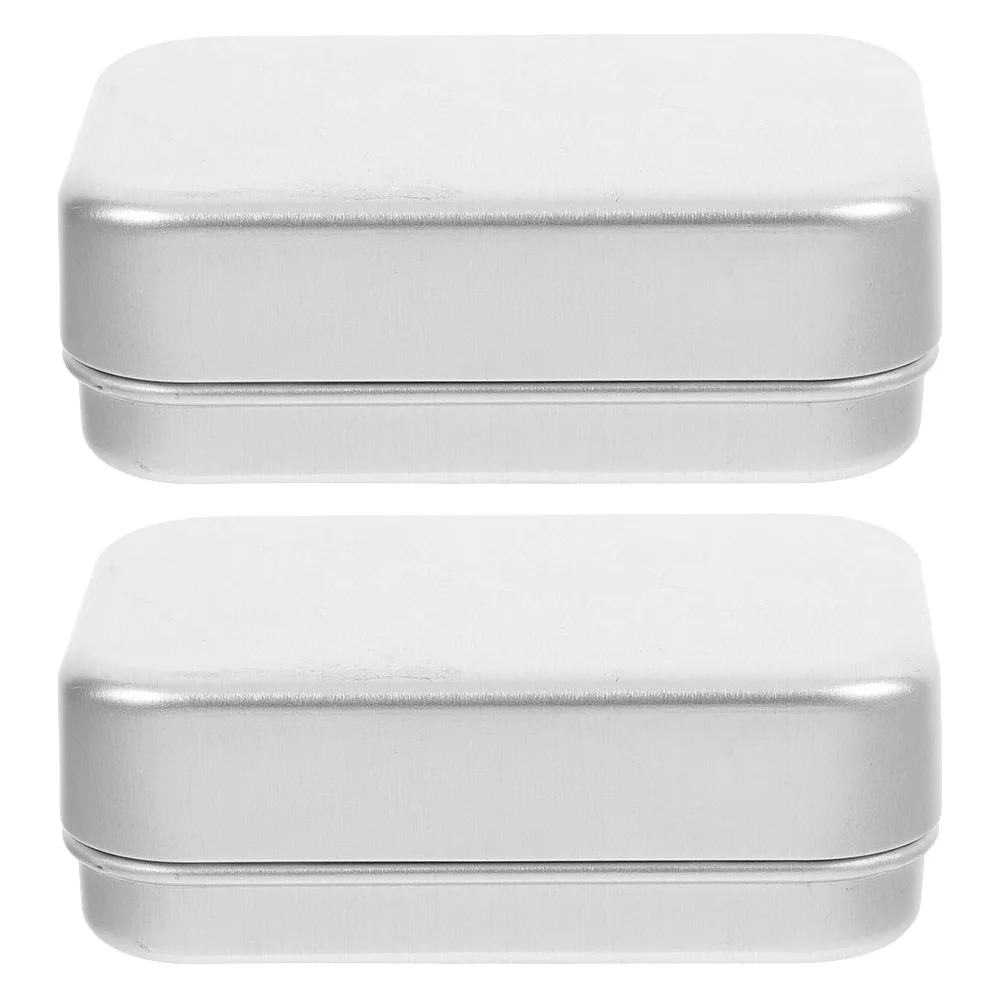 

2Pcs Aluminum Soap Box Large Rectangular Dual Layer Self Draining Soap Dish with Lid Portable Travel Bathroom Case
