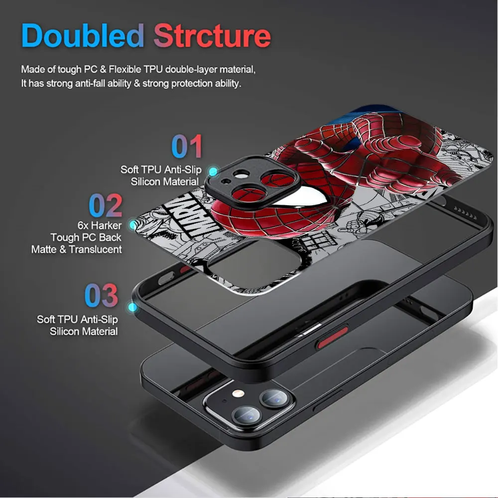 Marvel Spider-Man Venom Phone Case for Apple iPhone 16 14 Pro XR 15ProMax 13 Mini SE 7 8 Plus 12 11 Pro XS Max 14 Cover Hard PC