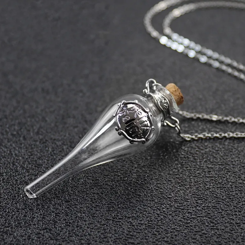 Botella de vidrio de poción mágica Felix Felicis para tarros de vial, botella de la suerte líquida, colgante, botellas de deseos, Vial, botellas de película, regalo DIY