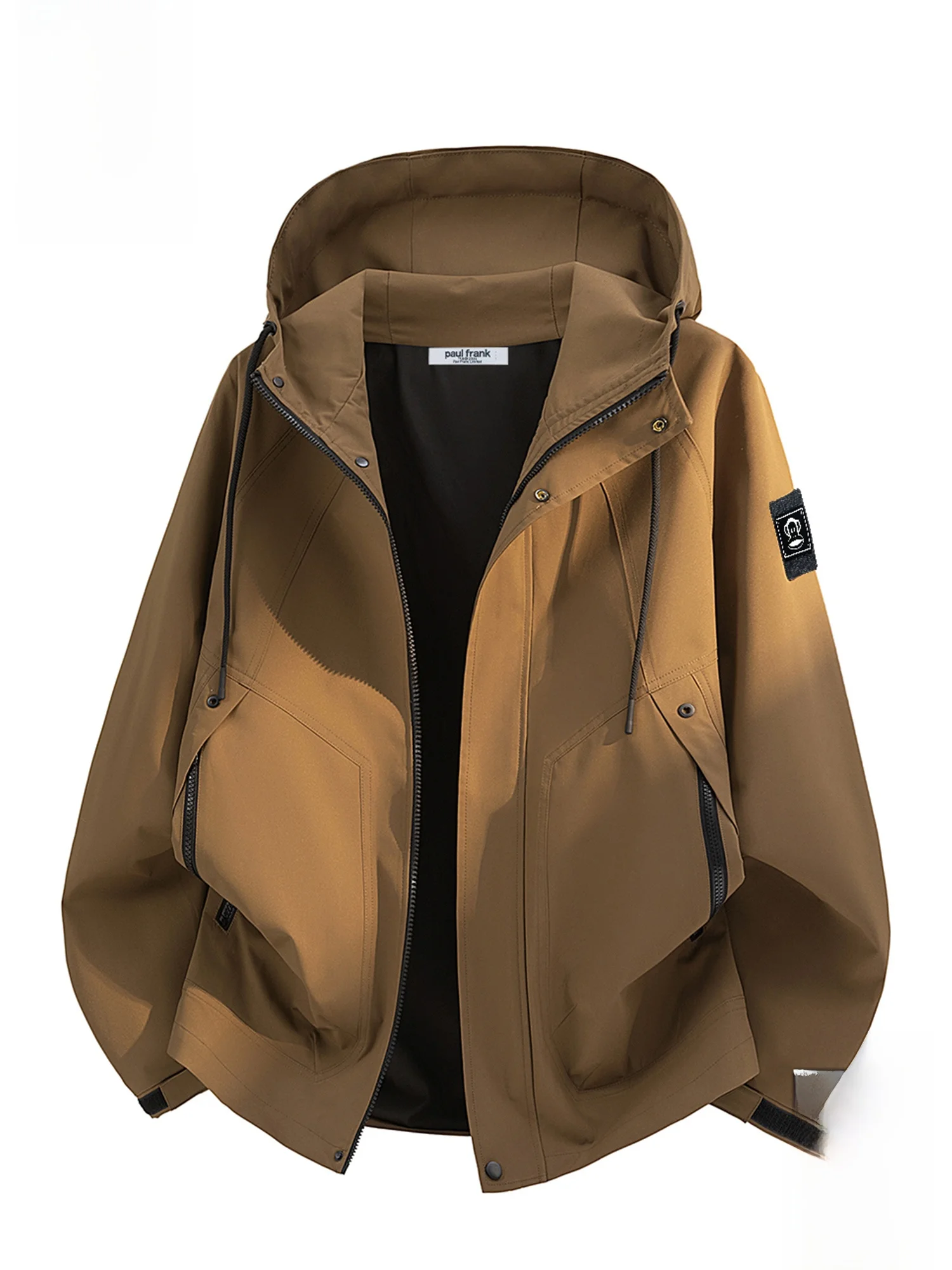 

Мужская толстовка Paul Frank свободного кроя, повседневная рабочая одежда, весна 2026, новая модель, из полиэфирного волокна, с длинными рукавами, на молнии