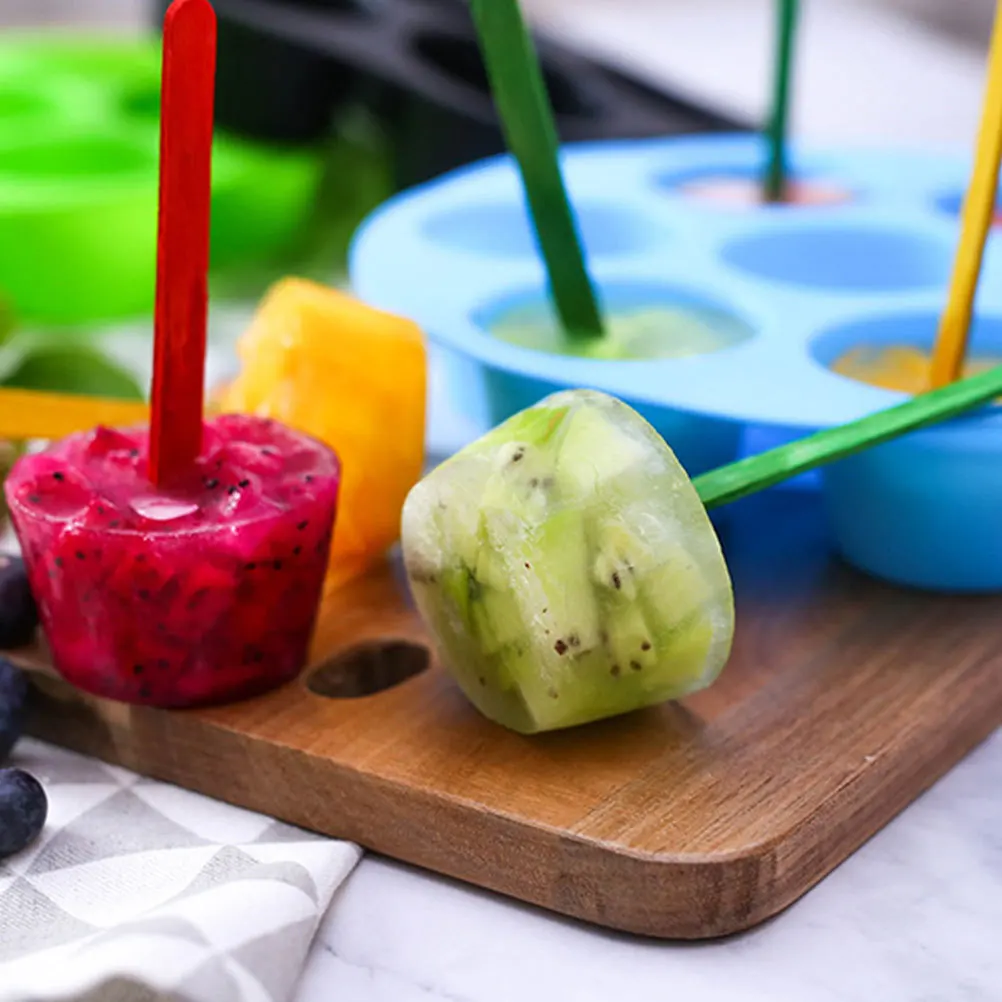 

3pcs Silicone Cake Mould Simple Round Mold For Baking Dessert Fondant Ice Lolly Home Store Use 80Ml Random Color