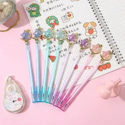 20Pcs/Lot Kawaii Lucky Star Gel Pen 0.5mm Black Ink Signature Pen Writing Pen School Office Stationery Cute Pens Student Gift