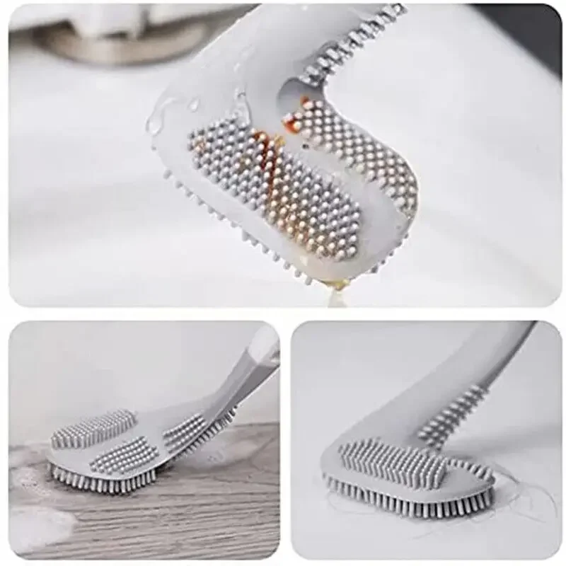 Golf Plastic Toilet Brush Holder Set Flat Head Soft Bristles Cleaning Brushes Long Handled Toilet Brush Wc Bathroom Accessories