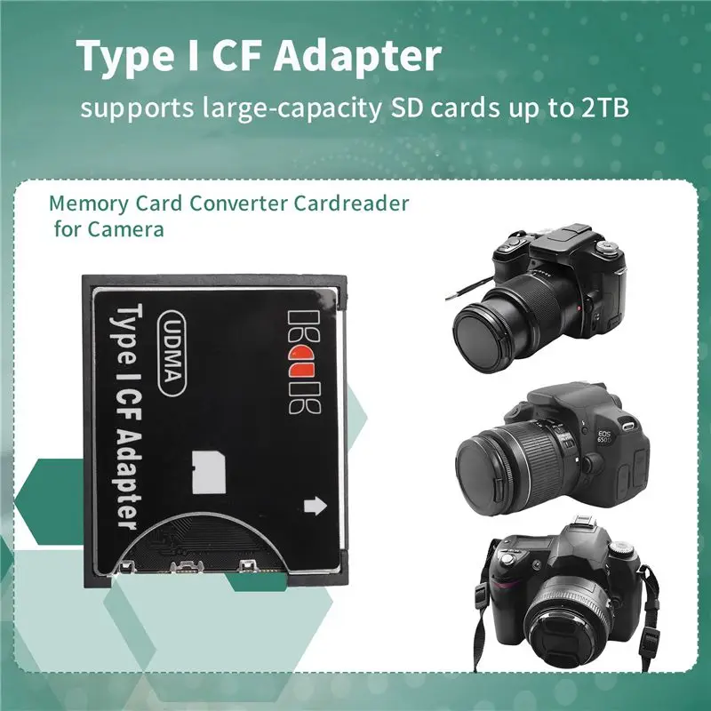 DT21 for SD to Type I CF Adapter SDHC SDXC MMC Memory Card Converter for Camera DSLR for Canon for Nikon for Sony