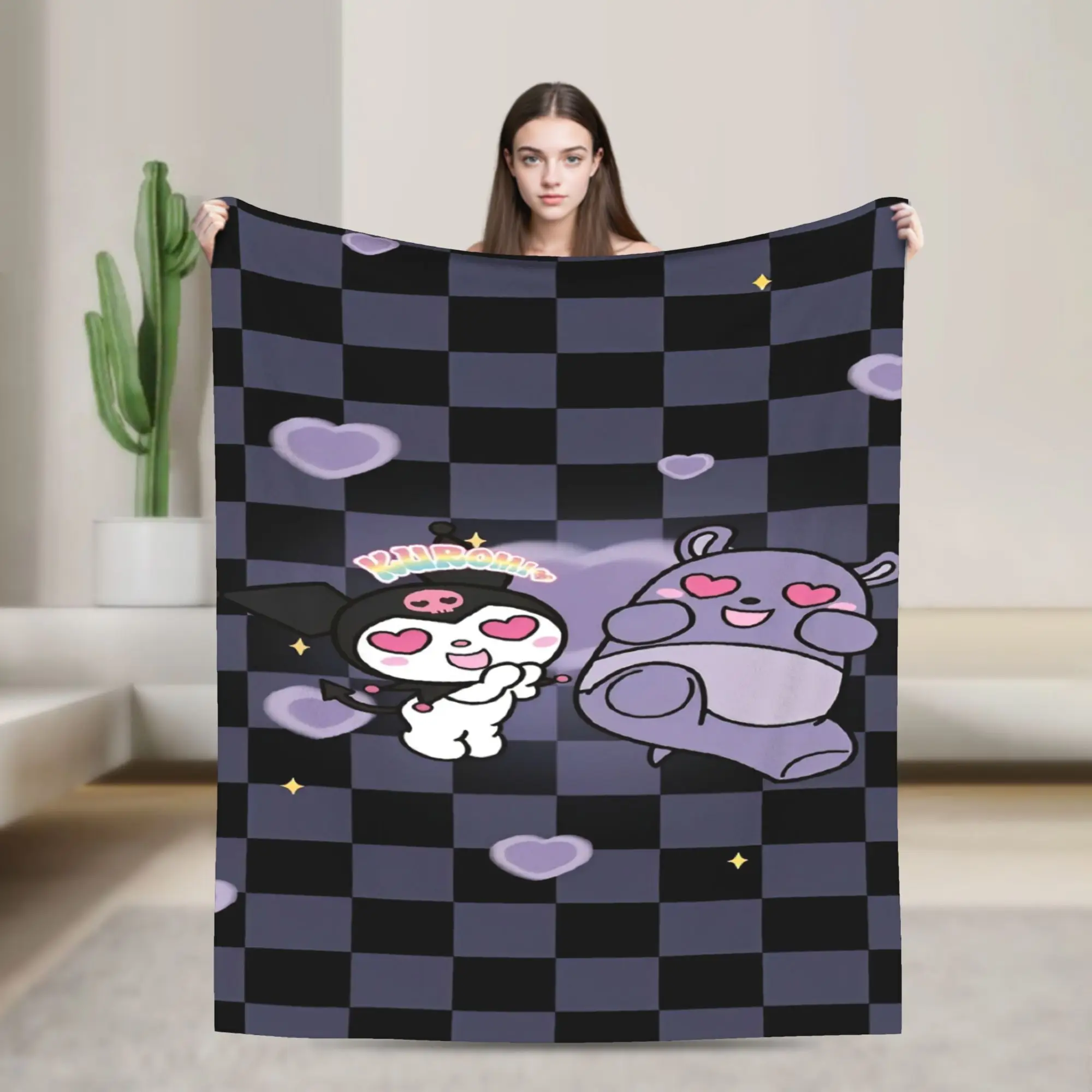 سعيد الكرتون كورومي باكو البطانيات المرجان الصوف أفخم النسيج ديكور تنفس خفيفة الوزن رمي البطانيات ل يلقي مكتب السرير