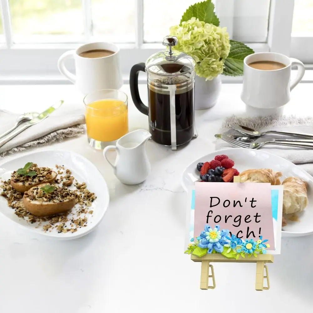 Blume Malerei Regal Baustein Sets Mini DIY Blume Gebäude Spielzeug Geschenk Bunte Baustein Puzzle Spielzeug Nachricht Aufkleber