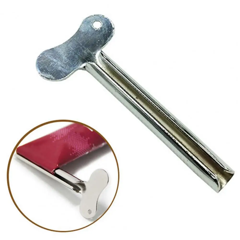 Metal Toothpaste Squeezer Holder Silver Iron Tube Squeezer Key Roller Toothpaste Holder Bathroom