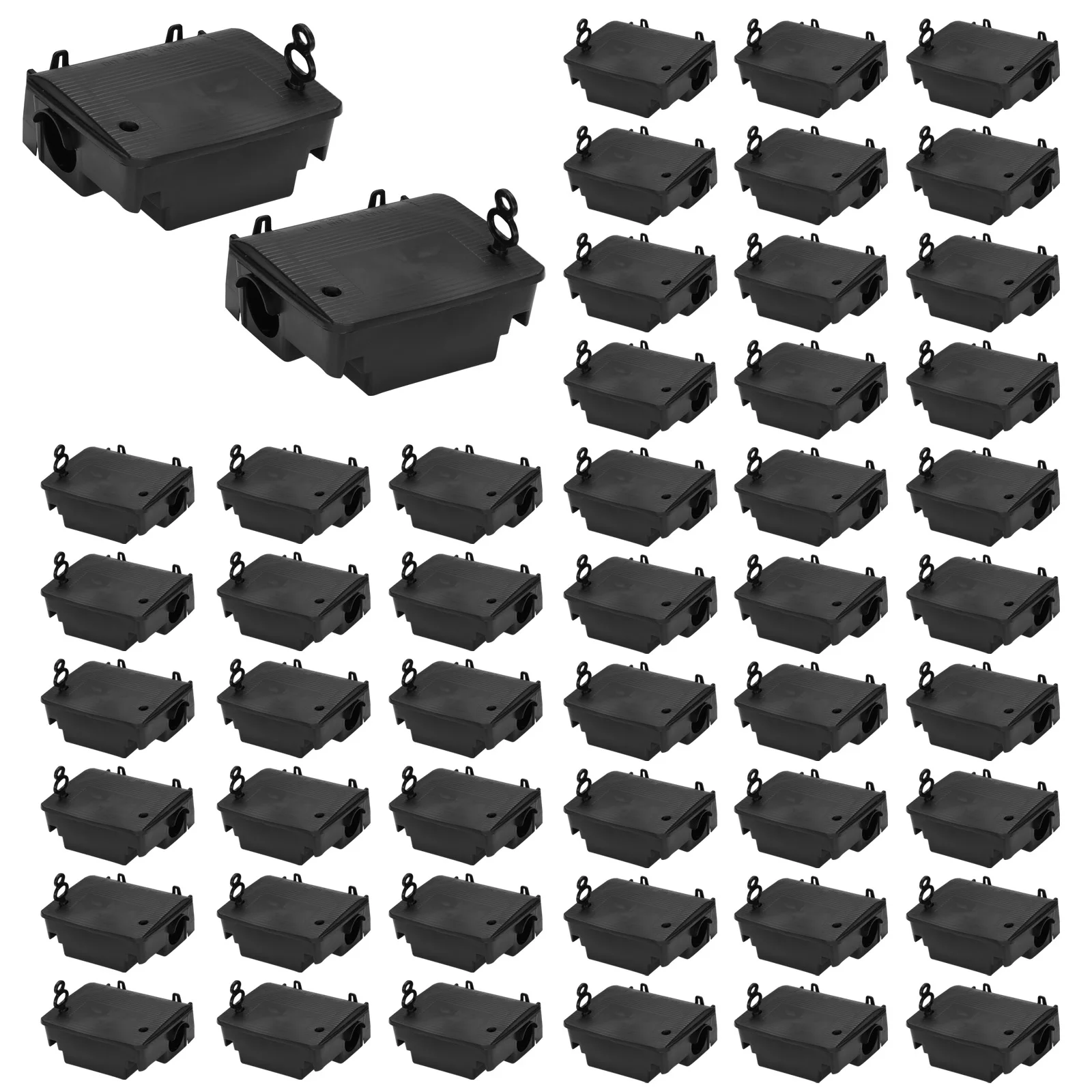 

50 упаковок: Прочные уличные ловушки-приманки с ключом для защиты от взлома, для безопасного хранения отравленных грызунов-вредителей (для защиты домашних животных и детей)